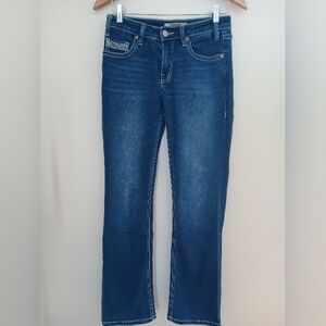 Dark Blue Western Women’s Straight-Leg Jeans. Rock&Roll Denim Brand